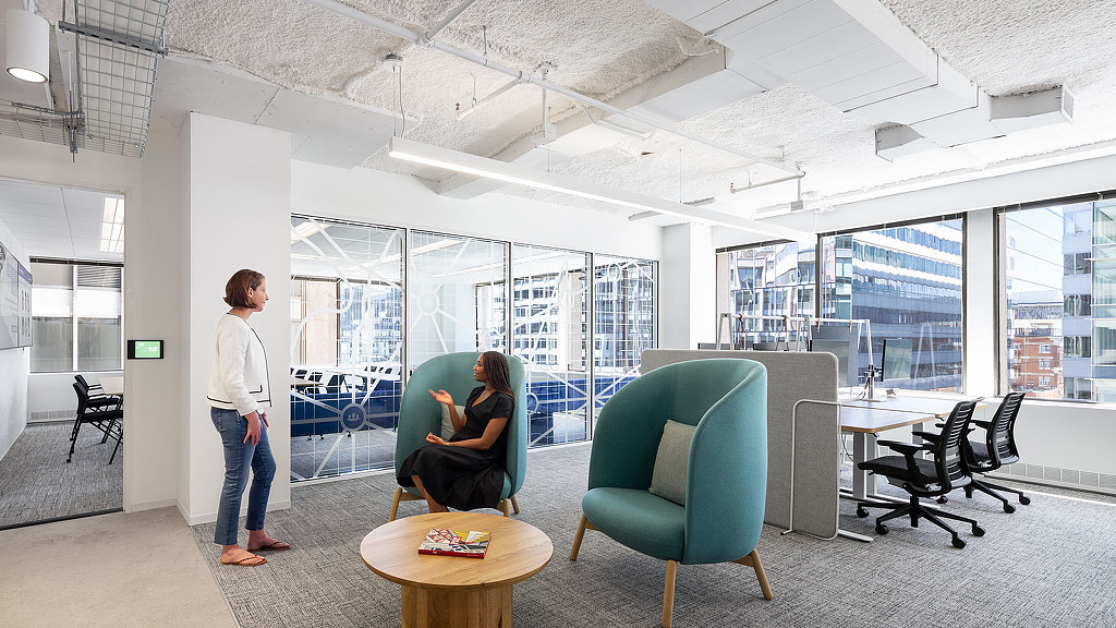 A man and woman in a room.